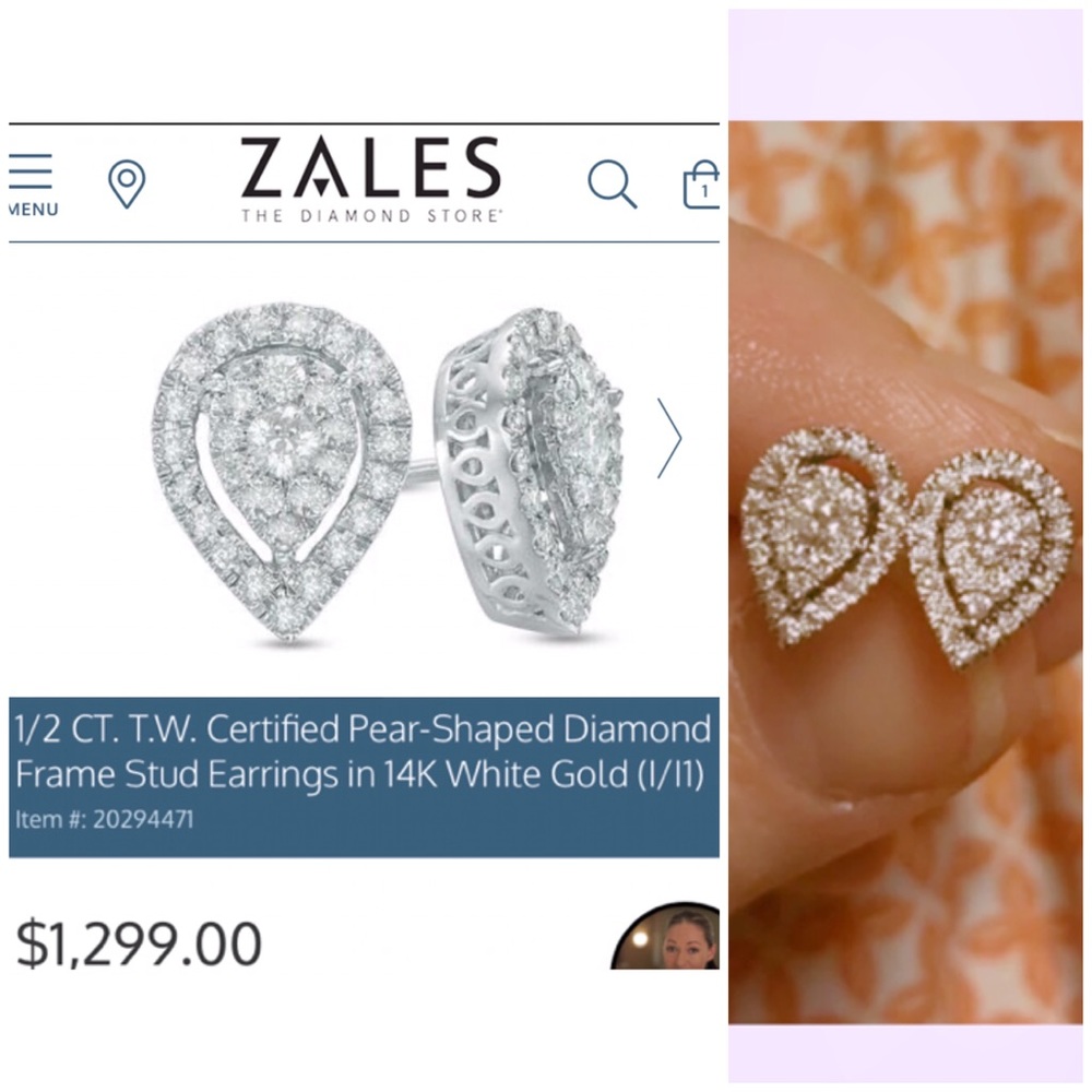 FINAL PRICE Zales diamond earrings 1/2CT 10K studs